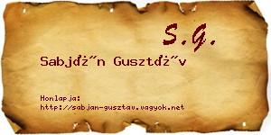 Sabján Gusztáv névjegykártya