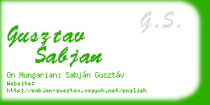 gusztav sabjan business card